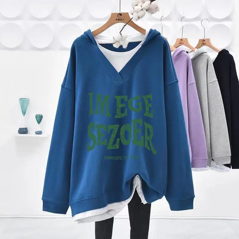 Kpop V-Neck Two Piece Hoodie Set