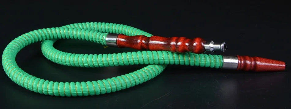 1M Leather Shisha Pipe Hookah Hose Wood Mouth Tip Shisha Pipe Hookah Hose Sheesha Narguile Chicha Water Pipes Shisha Hookah Hose