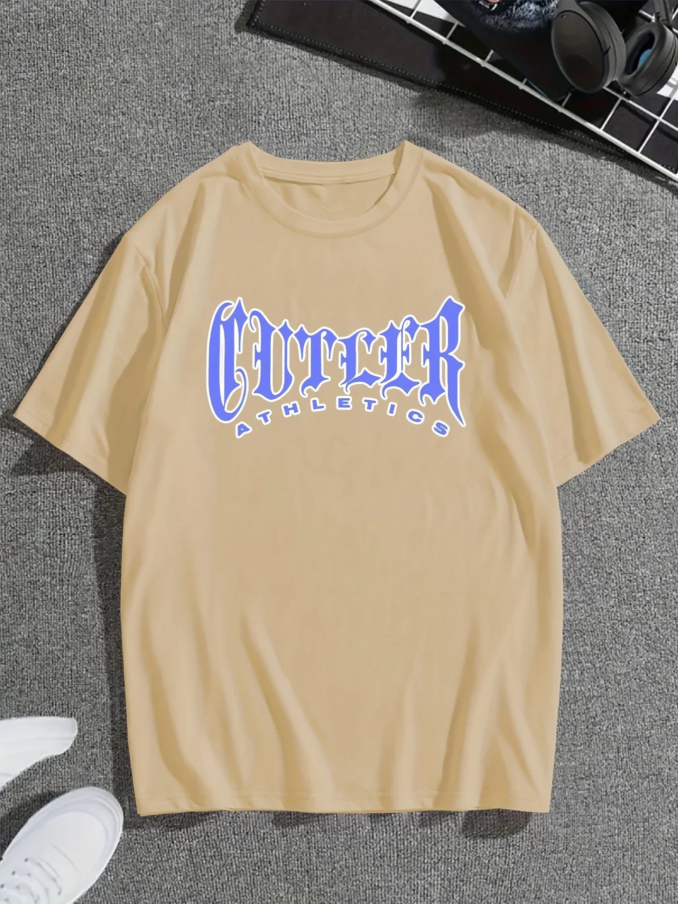 2024 New Men's T-shirt Checked Printed Oversized Loose Men's Top Holiday Casual Clothing Running Short-sleeved T-shirts