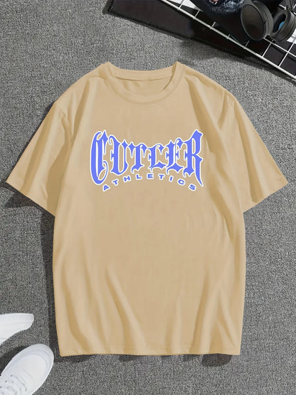 2024 New Men's T-shirt Checked Printed Oversized Loose Men's Top Holiday Casual Clothing Running Short-sleeved T-shirts