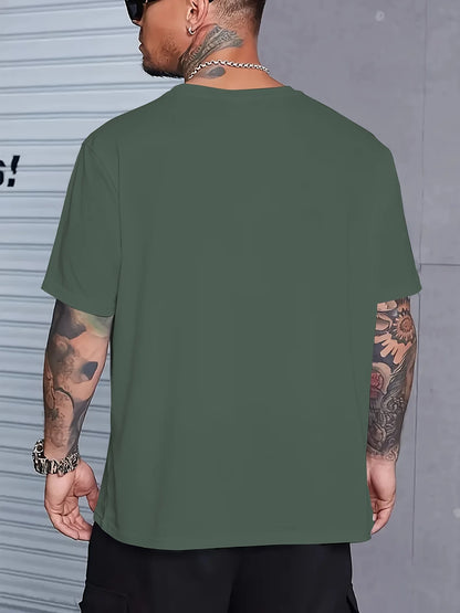 2024 New Men's T-shirt Checked Printed Oversized Loose Men's Top Holiday Casual Clothing Running Short-sleeved T-shirts