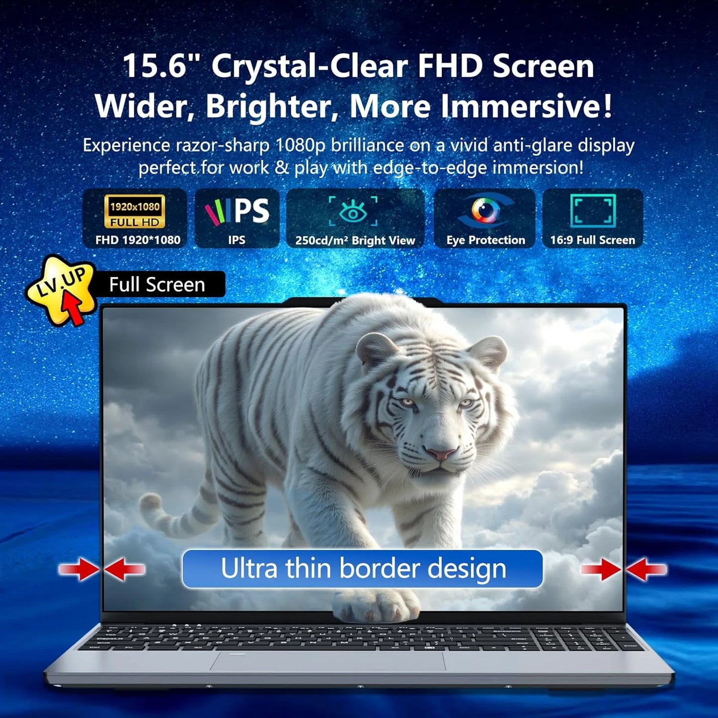 15.6 Inch 4K HD Gaming Laptop Intel Core i9 9900 Win11 16GB RAM 1TB SSD Ultra Slim Portable Office Business Notebook Computer