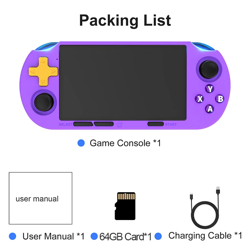 GAMINJA Handheld Retro Console – 4.5" IPS, 12,000+ Games