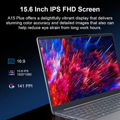 Ninkear A15 Plus 2026 Gaming Laptop Computers AMD Ryzen™ 7 5825U 4.5Ghz 15.6' FHD IPS 16GB DDR4 + 1TB SSD Backlit Keyboard FP Unlock