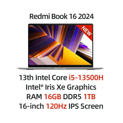 Xiaomi Laptop RedmiBook 16 Intel UHD i5-12450H/i5-13500H 16G 512G/1T SSD 16-inch 60Hz/120Hz Sreen Mi Notebook