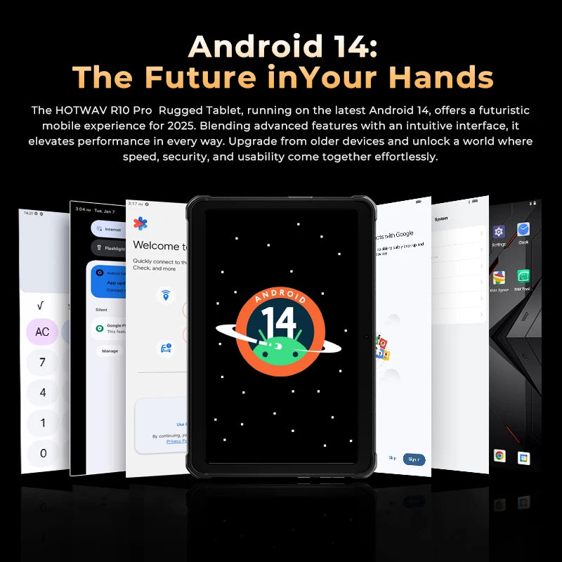 HOTWAV R10 Pro Rugged Tablet 10800mAh Massive Battery 10.1'' HD+ Display Pad Android 14 8GB 256GB 13MP 4G Global Tablet PC