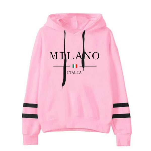 Striped Print Casual Pullover Hoodie