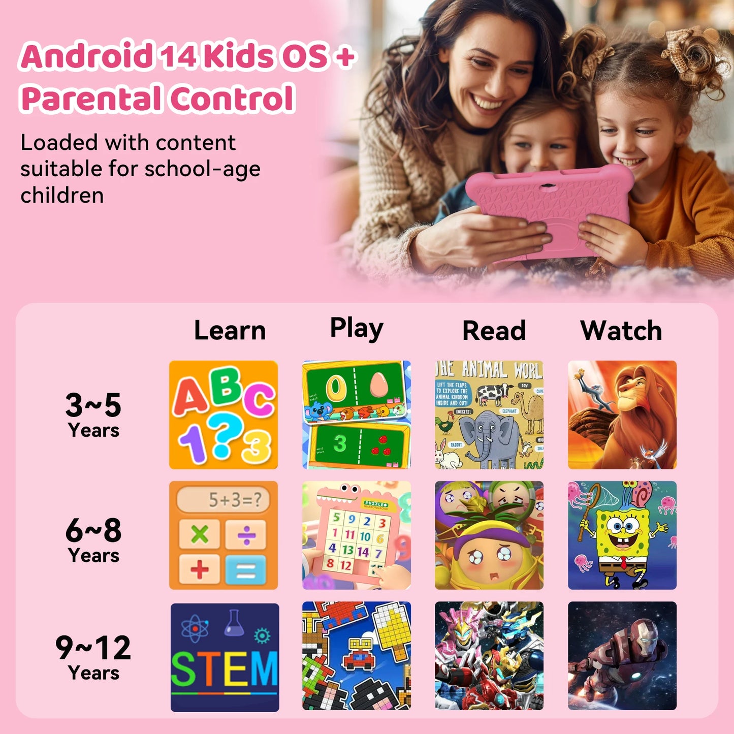 10-Inch Kids Tablet Adreamer KidsPad10Pro 4GB 64GB with Kids Education Software For Children Studying Kids-proof Case