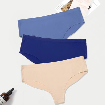 WarmSteps 3Pcs/Set Seamless Woman Panties Underwear Fitness Sports Women's Briefs Ice Silk Sexy Female Lingerie XXL Large Size