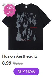 Hip Hop Streetwear Men Tshirt Oversized Short Sleeve Shadow Graphic Print Y2k Tops Tee Harajuku Gothic Aesthetic Clothing Cotton