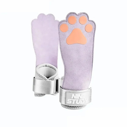 Leather Dog Paw Fitness Power Straps Wear-resistant Adjustable Dog Paw Wrist Straps Durable Pink/Purple