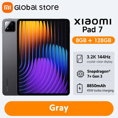 Global Version Xiaomi Pad 7 Tablet 11.2" 3.2K Display Snapdragon 7+ Gen 3 Octa-core CPU 8850mAh 13MP Camera 144Hz 45W Charging