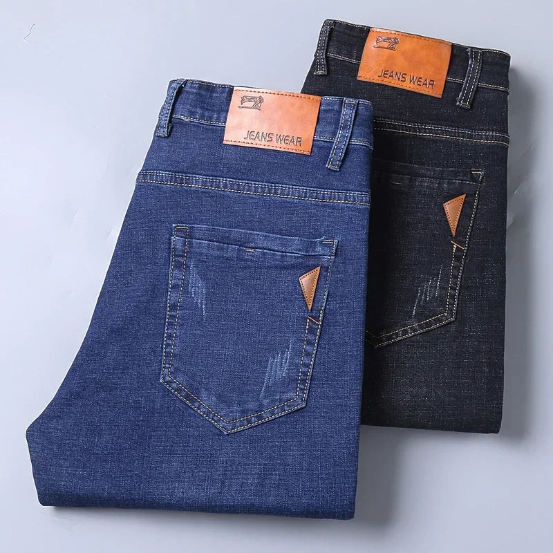 Slim Fit Straight Denim Trousers
