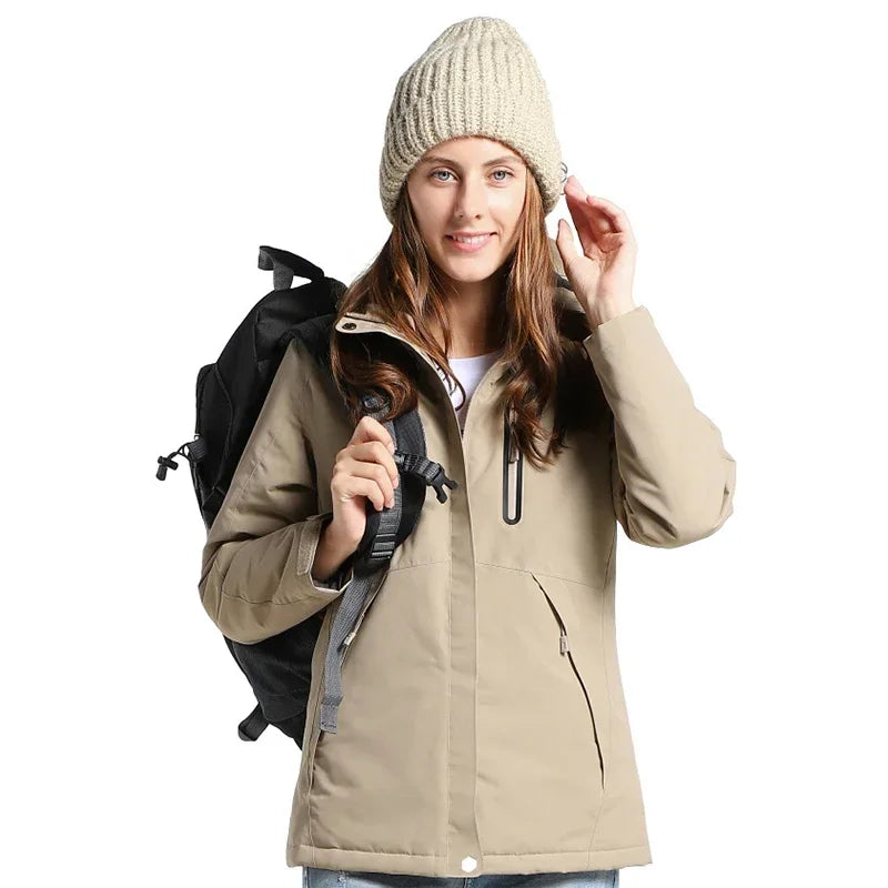 Smart Heated Jacket Waterproof Men 3 Areas Heated Vest For Women Winter Outdoor Sports Coat Warm Heating Coat Motorcycle Jacket