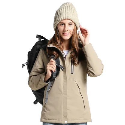 Smart Heated Jacket Waterproof Men 3 Areas Heated Vest For Women Winter Outdoor Sports Coat Warm Heating Coat Motorcycle Jacket