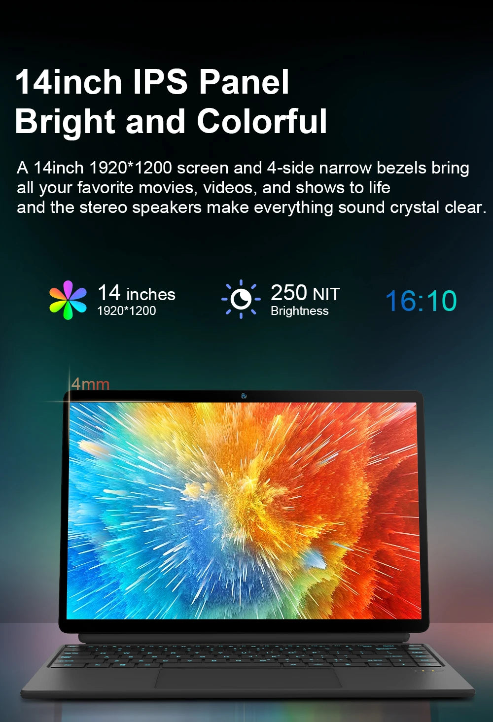 Ninkear T40 Laptop Touchscreen 2 in 1 Tablet Intel N100 14 Inch Fhd 16Gb Ddr5+512Gb Ssd Wifi 6 Rgb Backlit Keyboard with Stylus