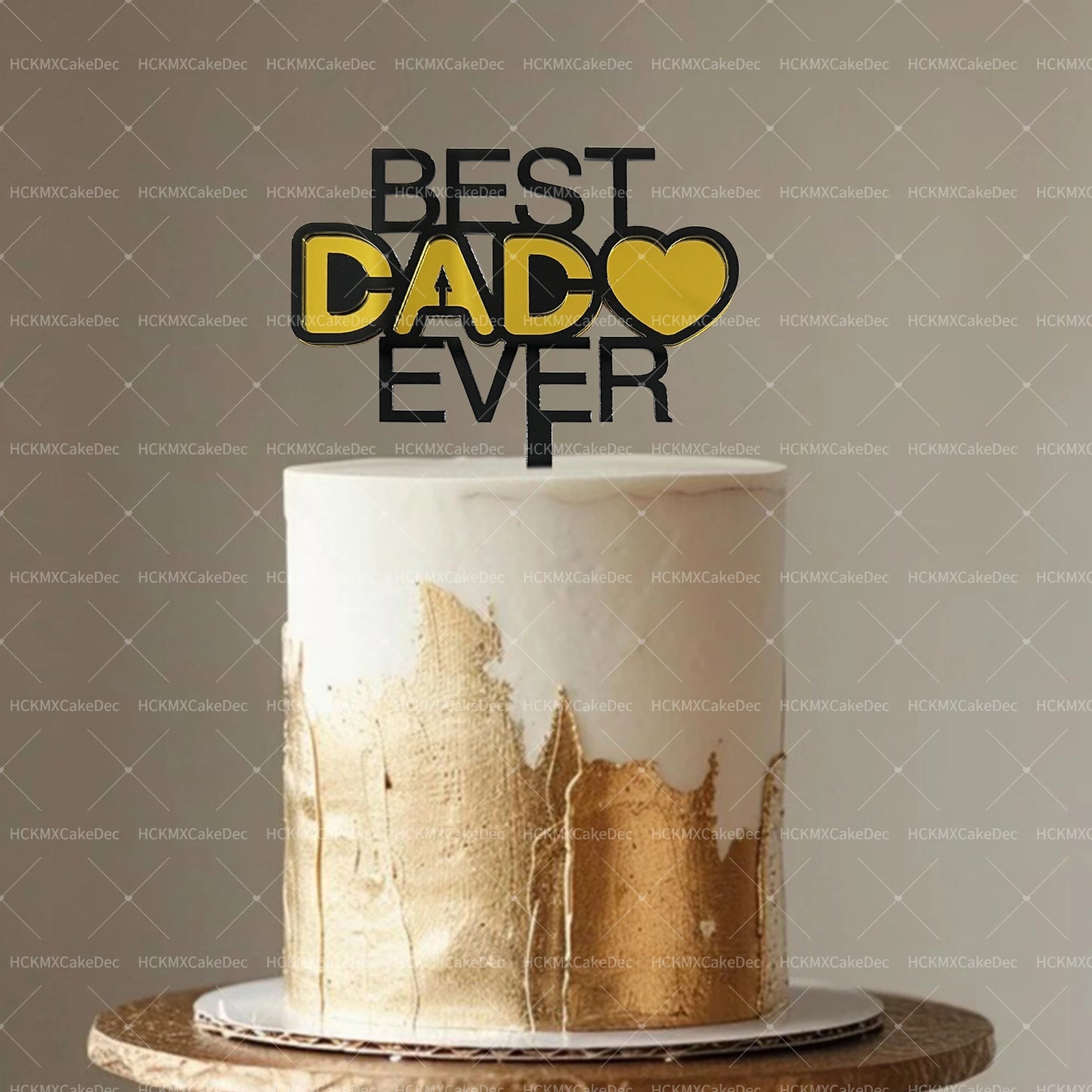 3pcs Acrylic Best Dad Ever Happy Father's Day Cake Toppers for Celebration Father's Day Dad's Birthday Party DIY Cake Decoration