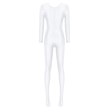 Women Oil Shiny Long Sleeve Pantyhose Jumpsuit Bodystocking Yoga Gymnastics Shapewear One-Piece Swimsuit Catsuit Glossy Bodysuit