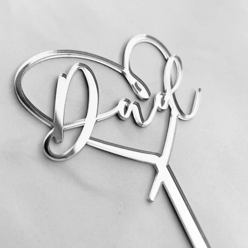 5pcs/1pc Gold Black Father's Day Acrylic Love You Papa Cake Topper for Father's Day Birthday Party DIY Cake Decoration Supplies