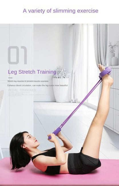 6-Tube Resistance Bands Set with Foam TPE Yoga Pedal Puller Sport At Home Shoulder Opening 8-Line Tension Rope Fitness Equipment