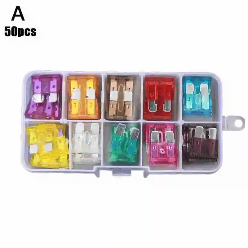 50/100pcs Automotive Fuses Fuses Automotive Fuses 2A/3A/5A/7.5A/10A/15A/20A/25A/30A/35A Amp Automotive Repair Tools