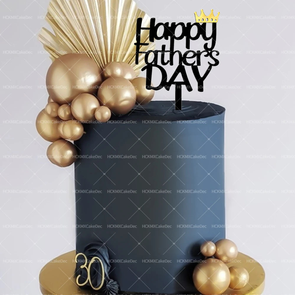 3pcs Acrylic Best Dad Ever Happy Father's Day Cake Toppers for Celebration Father's Day Dad's Birthday Party DIY Cake Decoration