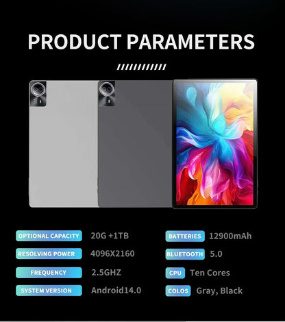 New Original Tablet GT60 Pad Pro 20GB+1TB Android 14.0 10 Core PC Tablet 14 inch 129000mAh Tablet Global 5G Dual SIM