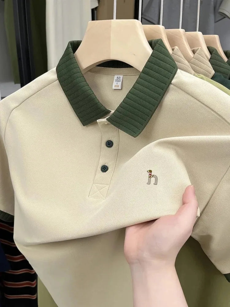 Luxury brand men's short sleeve polo shirt summer fashion hot selling original dog embroidery boutique top golf casual T-shirt