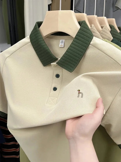 Luxury brand men's short sleeve polo shirt summer fashion hot selling original dog embroidery boutique top golf casual T-shirt