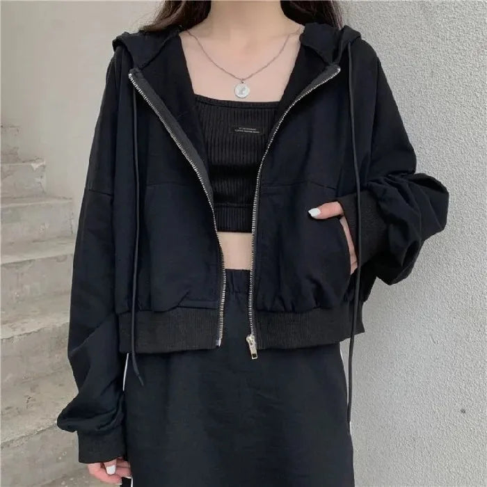 Solid Color Fleece Hip Hop Hoodie